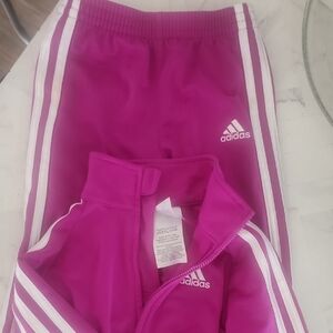 Adidas Pink Sweatpants with Classic Stripes